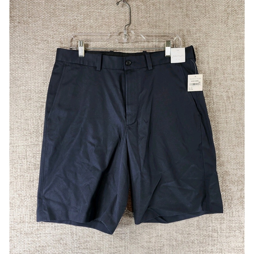 Nordstrom Shorts Mens 33 Navy 100%‎ Pima Cotton Chino Golf Preppy Classic NWT